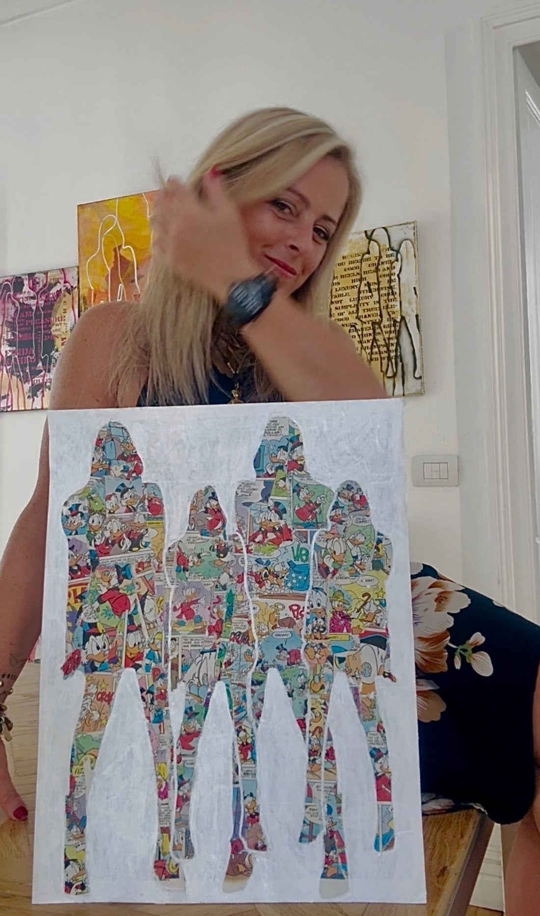 collage artistico con Paperino e i ricordi di infanzia - Alice In Arte